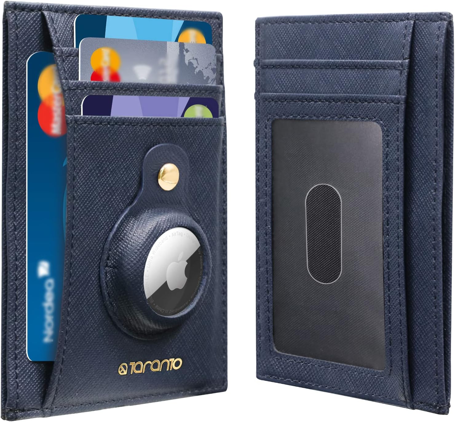 Airtag Wallet Slim Minimalist Airtag Wallet with Builtin Air Tag Case Holder, Air Tag Wallet