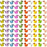 Cidinge 100pcs Mini Luminous Ducks & Resin Ducks for Micro Garden & Dollhouse Decor