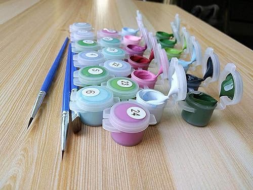 Miniatura 2 de Kit de pintura por números para adultos, incluye pinceles, pinturas y lienzo numerado, marco de madera, 16 x 20 pulgadas, ideal para niños y