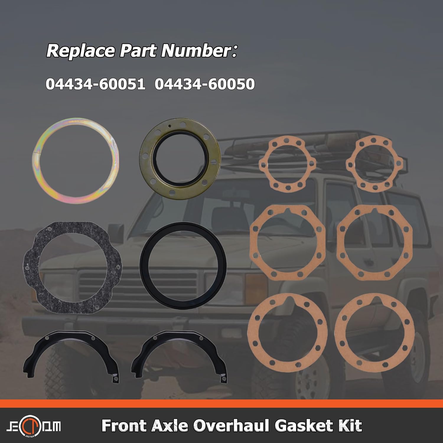 Front Axle Overhaul Gasket Kit 04434-60051 Compatible with Toyota Land Cruiser 1991-1997 for FZJ80 FZJ80 HDJ81 HZJ80 for LX450 FZJ80 1996-1998 1FZFE 04434-60050