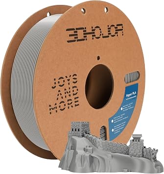 3DHoJor High Speed 1.75mm PLA Filament 1kg 2.2lbs, Supports Fast Printing,  0.02mm Accuracy, Works with Most 3D Printers, Silver