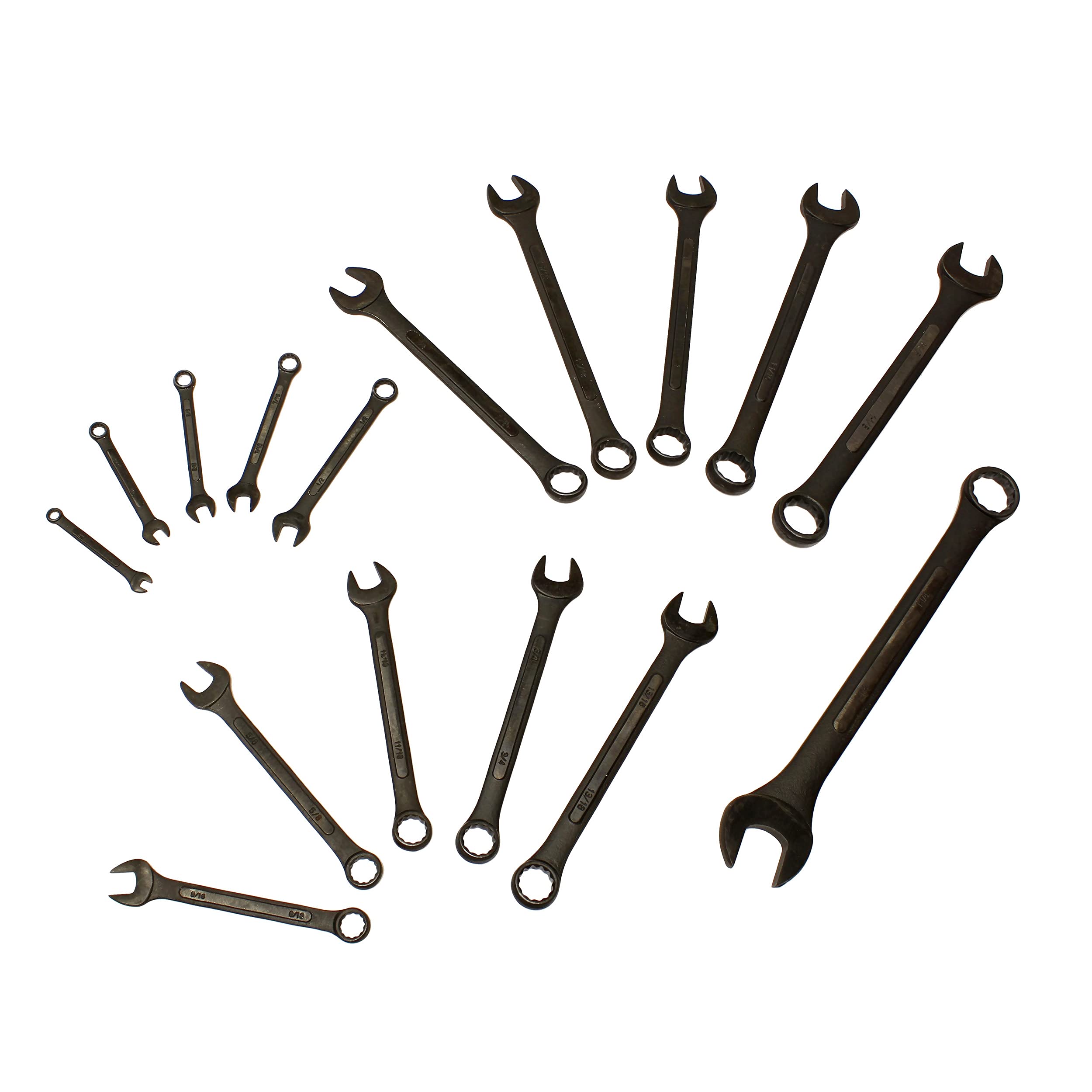 ABN Combination Wrench Set 16 Pc Raised Panel SAE Wrench Set with