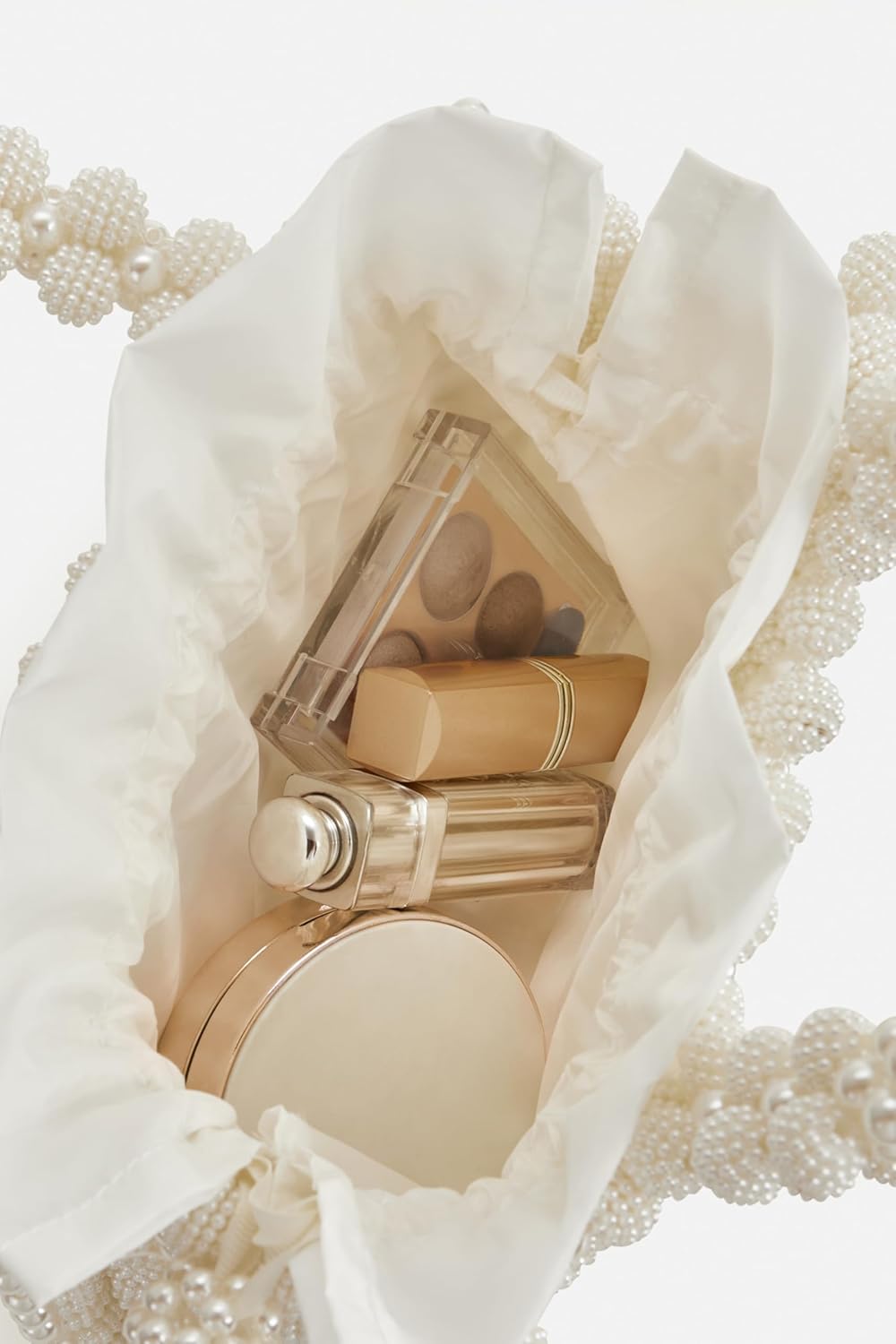 BABEYOND Women Pearl Clutch Purse - Bucket Beaded Bridal Evening Bag Formal Reticulated Bag with Inner Bag for Party Wedding - Image 5