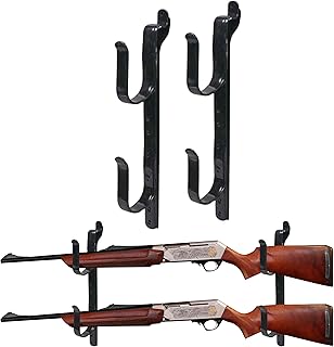 Pack of 2 Truck Gun Rack – Gun Rack for Wall Adjustable 9 inches to 14 inches Truck Bow Rack Black Metal 18500 Gun Rack for Truck Bow Fishing Rod Holder for Truck Gun Rack Set - Chambridge