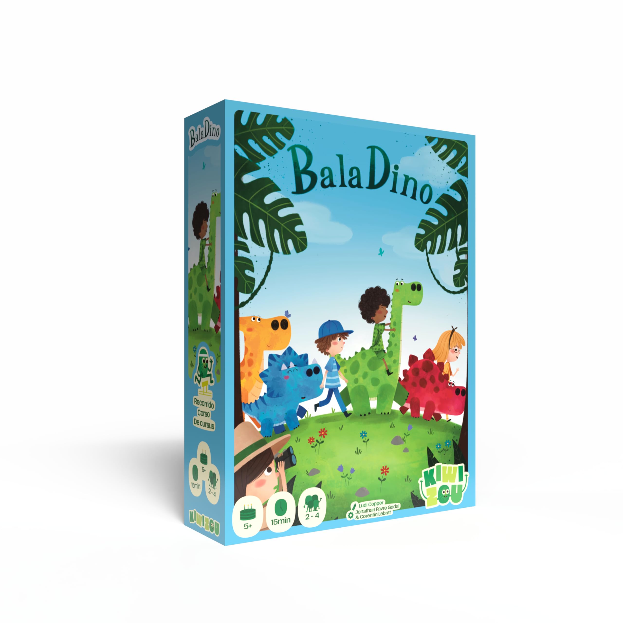 Baladino - Board Game for Kids - A Race with Dinosaurs - 5 Years and Up - Ideal for Family - 2 to 4 Players - Fast, Easy and Fun - Tactical - Kiwizou - Blackrock