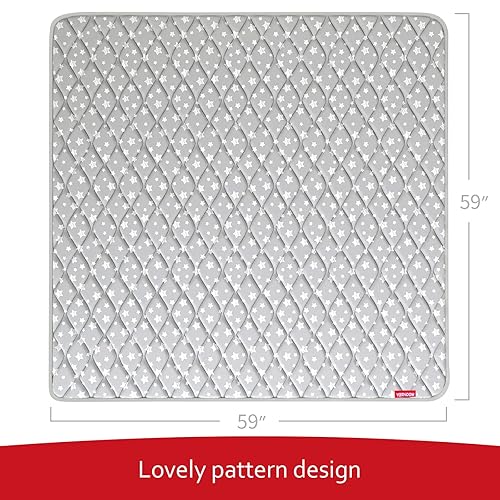 Miniatura 35 de Tapete acolchado para tienda de campaña para niños, tapete de parque de 47 x 47 pulgadas, tapete de una sola pieza antideslizante acolchado