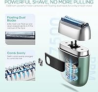 Vista 3 de VOYOR Afeitadora de papel de aluminio 2 en 1 doble para hombres, maquinilla de afeitar eléctrica portátil con maquinilla de afeitar recargable