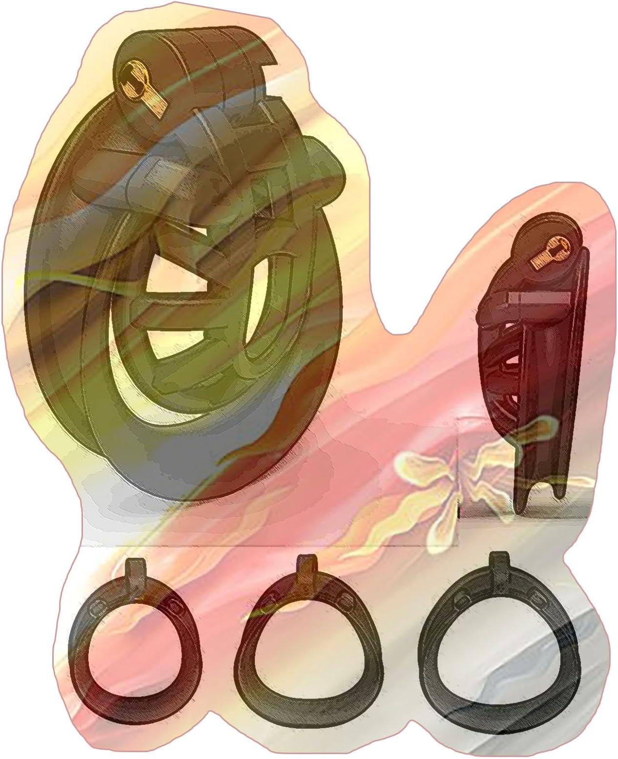 Male Flat Protective Cage with Different Size Rings, Portable Flat Cage for Men -USXA17 (Negative 1)