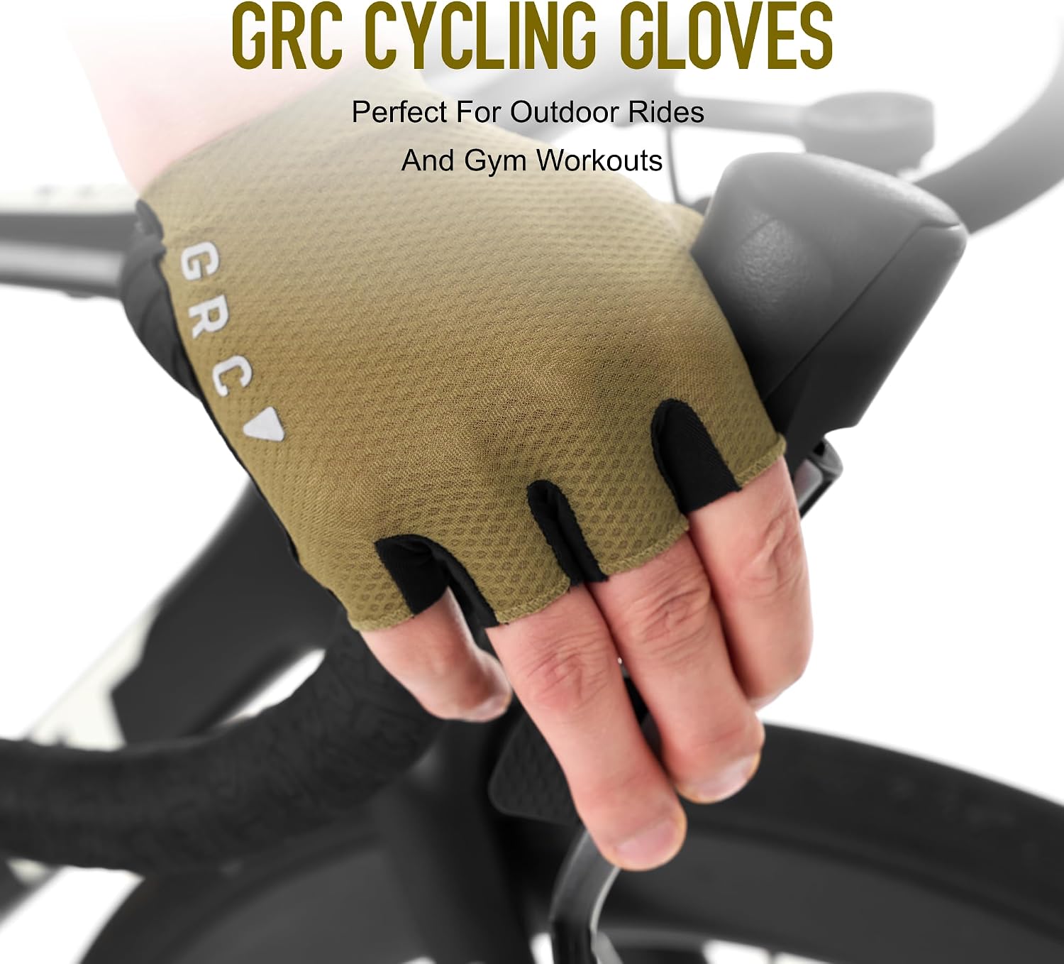 GRC Bike Gloves for Men Women, Half-Finger Cycling Gloves with Shock-Absorbing, Anti-Slip Pad, Biking Bicycle Gloves Ourdoors