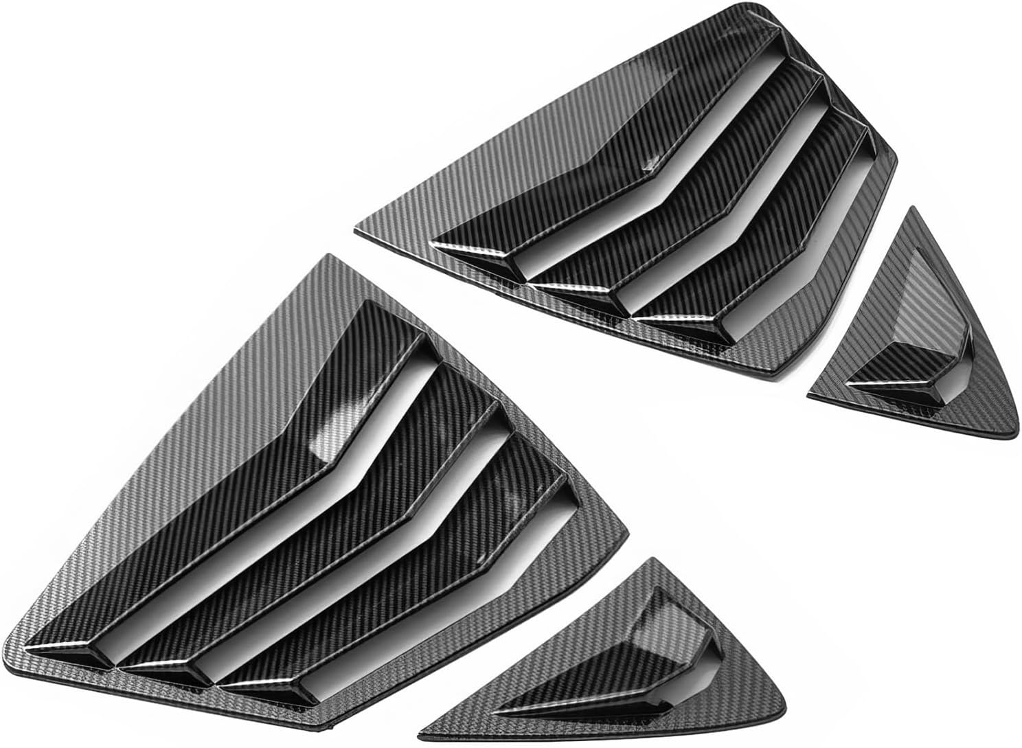 IKON MOTORSPORTS Side Window Louver, Compatible with 2025-2026 Toyota Camry 9th Gen All Models, IKON Style ABS Plastic Carbon Fiber Print Rear Air Vent Scoop Shades Cover Blinds Trim 4PCS