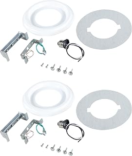 Aspen Creative 21067-12, Recessed Lighting Converter Kit, 8" Diameter, White Plastic Medallion, Set of 2