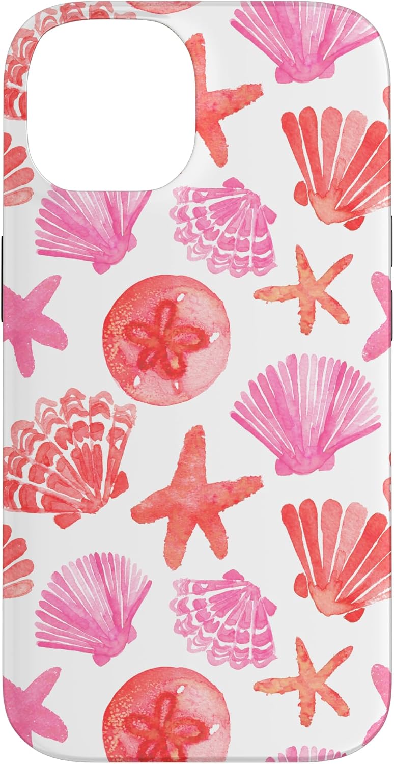 iPhone 14 Pro Max Coastal Granddaughter Sea Shells Coral Preppy Beach Summer Case