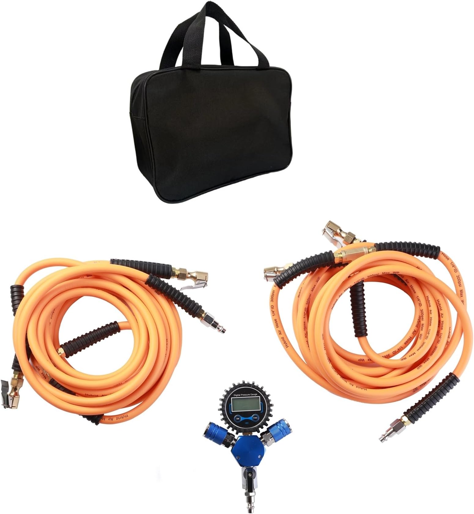 Outran 4 Tire Inflation Deflation System Up to 200" Wheelbase,High Flow 4 Tire Inflator for Truck, Car, Trailers & Motorcycles with Digital Tire Pressure Gauge and Closed Flow Air Chuck