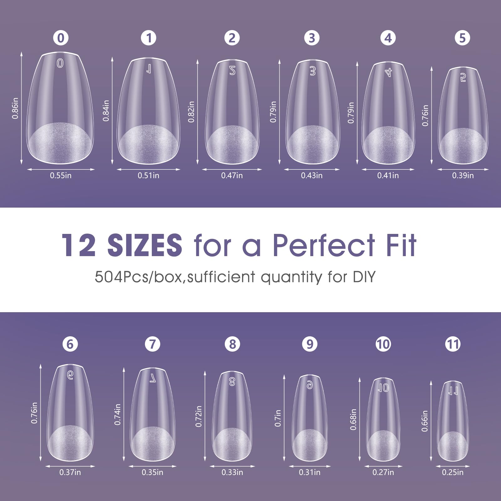 Adonafy Short Coffin Nail Tips: 504 Pcs Half Matte Full Cover Nail Tips for Beginners - Image 4