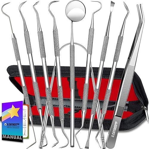 G.CATACC 10 Pack Dental Tools, Professional Plaque Remover for Teeth