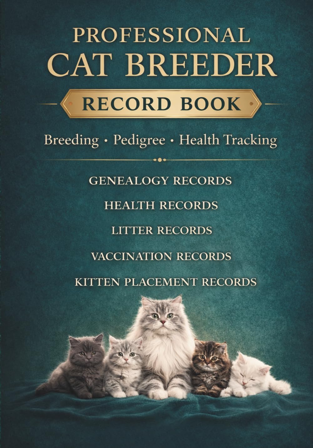 Professional Cat Breeder Record Book: Breeding, Pedigree & Health Tracking Register, GENEALOGY RECORDS, HEALTH RECORDS, LITTER RECORDS, VACCINATION RECORDS, KITTEN PLACEMENT RECORDS