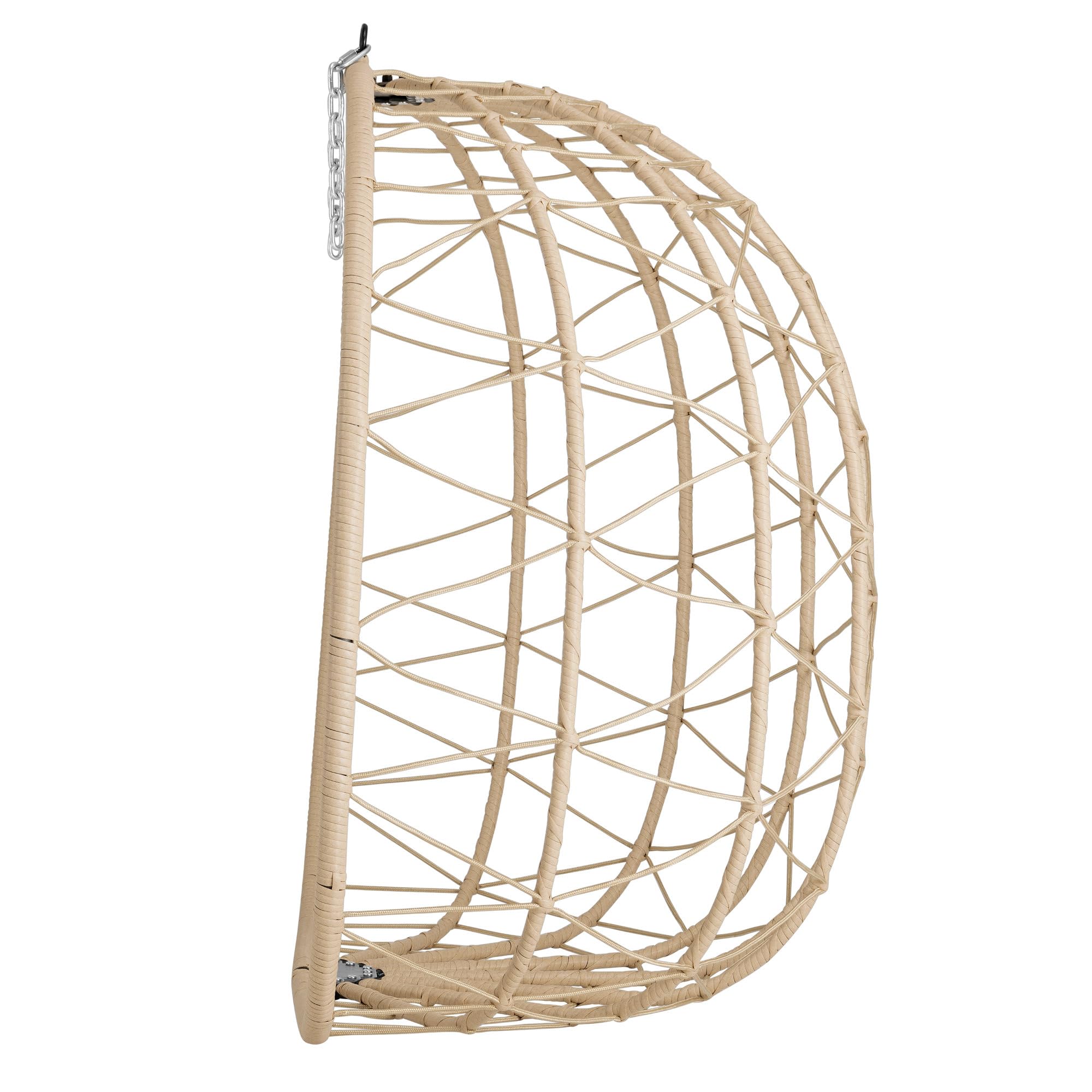 Hängesessel für 2 Personen mit Gestell | Creme | XXL Hängeschaukel für Indoor und Outdoor | Inkl. Kissen und Auflagepolster | Hängesessel Outdoor, Gartenschaukel, Schaukelstuhl