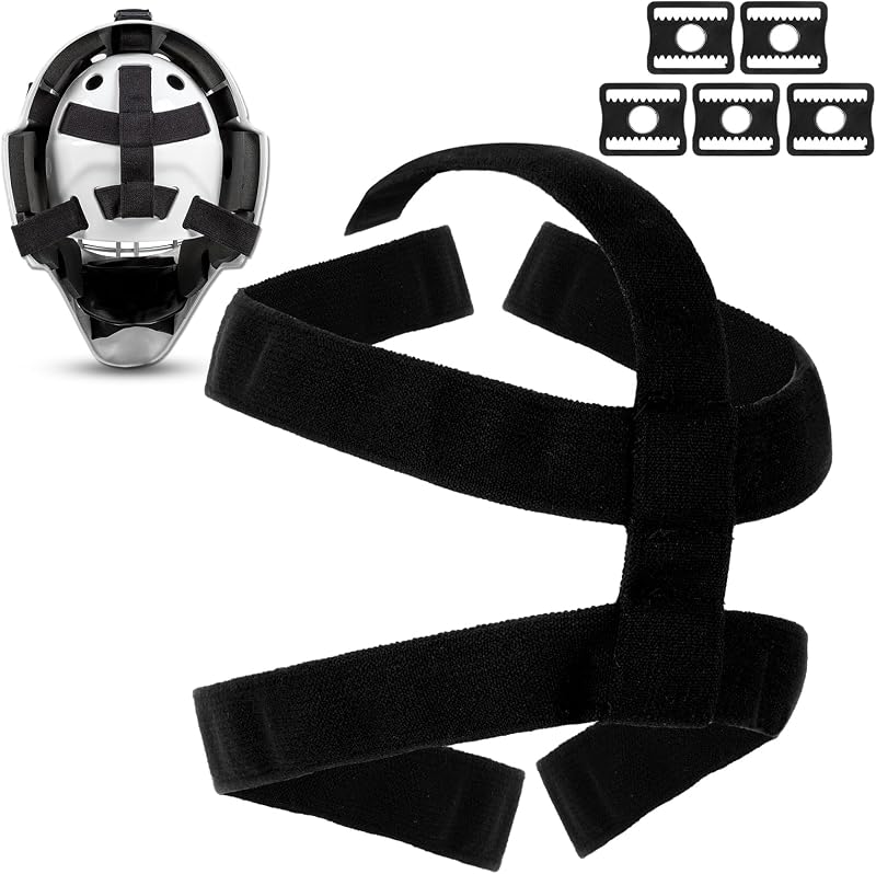 Correas para máscara de portero Arnés para máscara de hockey de 5 puntos Kit de reparación de casco de portero Correa de repuesto para reparación de casco con espalda abierta con hebilla para competición de entrenamiento diario para adultos