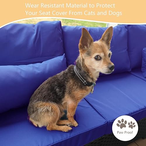 Miniatura 8 de Oslimea Funda de cojín de asiento para exteriores de 25 x 27 pulgadas, impermeable, para muebles de patio, funda de cojín de repuesto para asiento