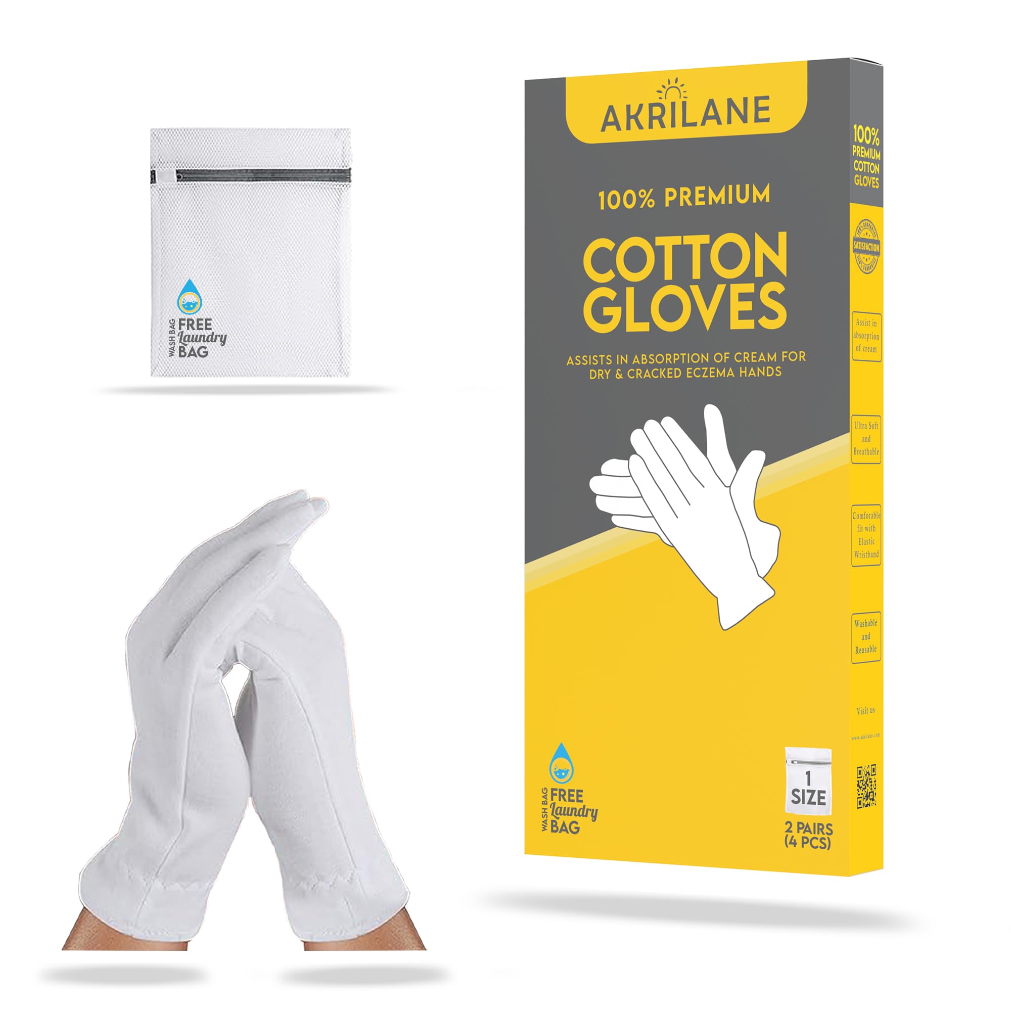 Cotton Gloves for Dry Hands, Moisturizing Gloves Overnight, Eczema Treatment, Skin Spa Therapy, Cosmetic Jewelry Inspection Premium Quality (2 Pairs)-picture-14