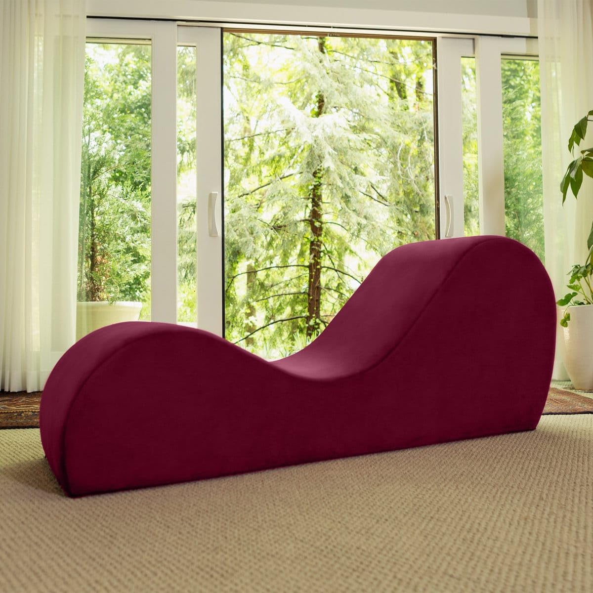 Foam Chaise Lounge for Yoga & Relaxation | Body Stretching, Back Support & Leg Elevation Lounger | Multi-Purpose Exercise & Rest Sofa (Maroon)-image-47