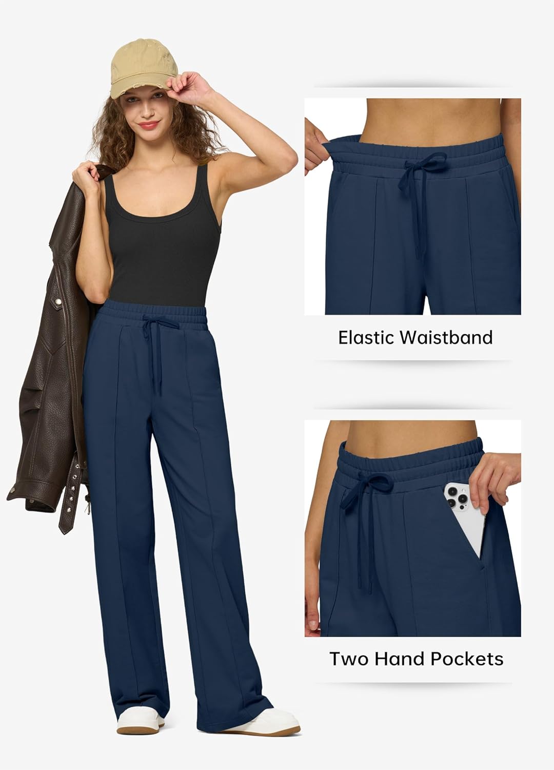 Willit Womens Wide Leg Sweatpant Hight Waisted Baggy Lounge Outside Fashion Pants with Pockets Cotton Casual Athletic 29"/31" - Image 5