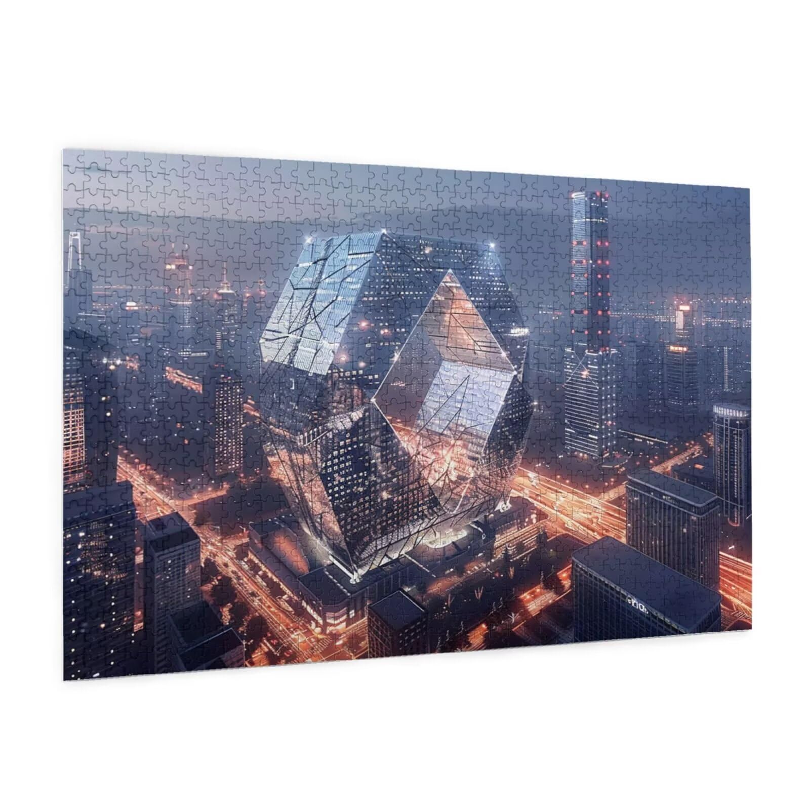 Puzzle miejskie 6000 elementów, widok nocny, puzzle dla dorosłych, z pudełkiem na prezent, "zrób to sam", duże drewniane puzzle dla dorosłych, gra zręcznościowa dla całej rodziny, prezenty dla kobiet