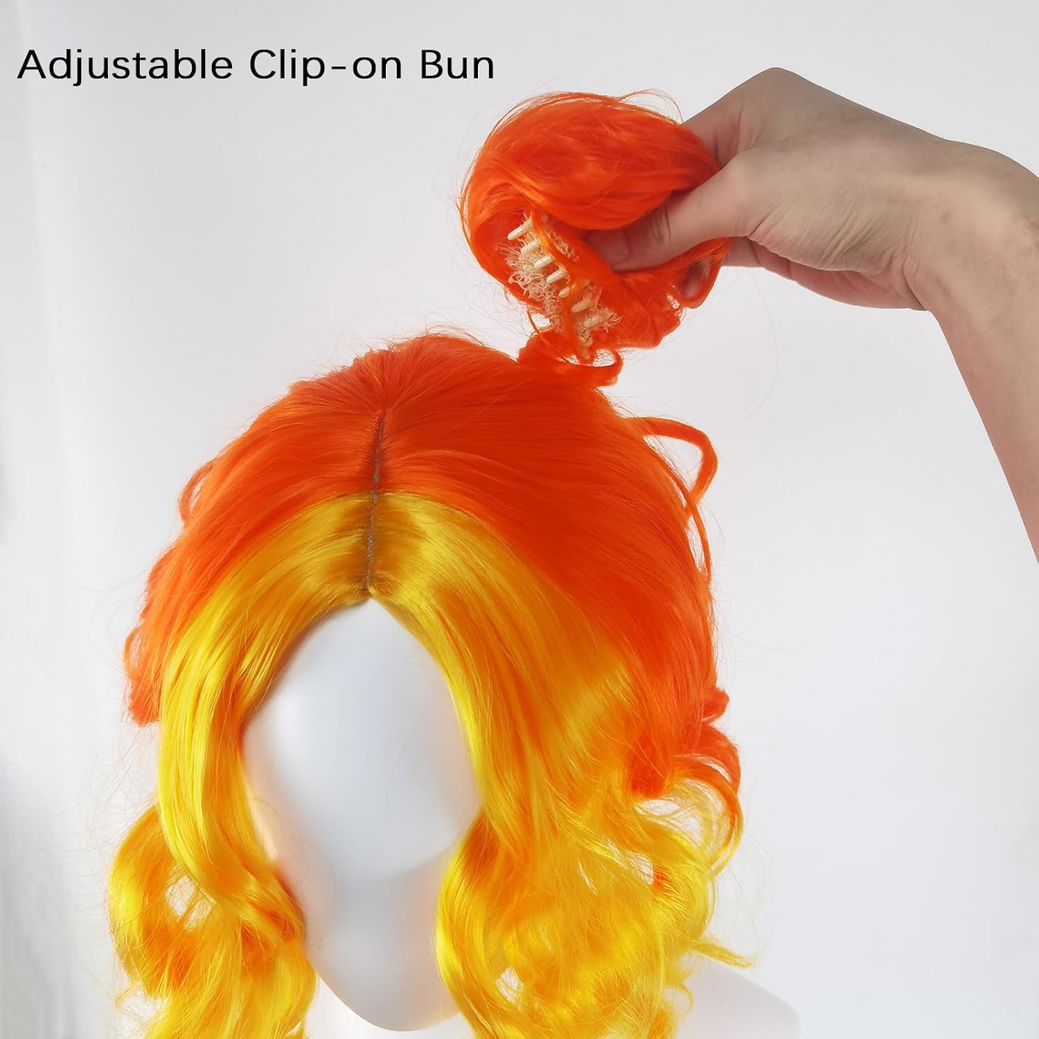 Ms Frizzle Wig and Earrings Red Orange Curly Wig Halloween Ms Frizzle Costume Wig Heat Resistant Synthetic Wig for Women