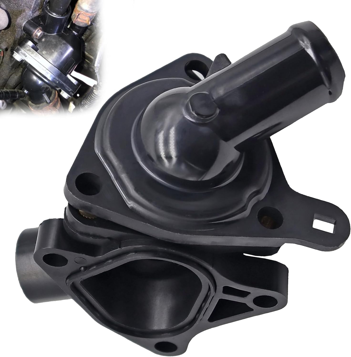 Coolant Thermostat Housing Fit for Honda Civic 2002-2005 2.0L, CR-V 2002-2006 2.4L, Fit for Acura RSX 2002-2006 2.0L l4 Replace 19320-PNA-003, 19301-PNA-003