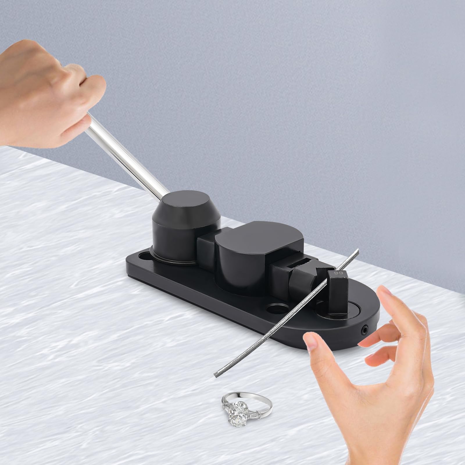 Strumento professionale in metallo per piegatura ad anello in metallo per oro argento rame con 8 matrici e dimensioni dell'anello coltello ideale per la creazione di gioielli curve perfette