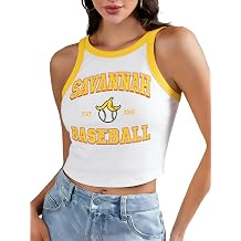 VILOVE Baseball Crop Tank Tops for Women Baseball Mom Shirts Casual Baseball Sleeveless Tops Workout Sports Vest