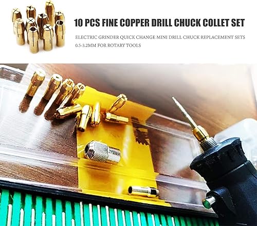Miniatura 6 de Juego de pinzas para herramientas rotativas Dremel, 10 piezas, juego de pinzas de cobre fino, amoladora eléctrica, cambio rápido, mini portabrocas
