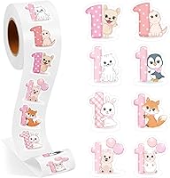 Vista 17 de 1 rollo de calcomanías de dinosaurio de animales, recompensa, suministros de oficina, incentivos, animales, calcomanías de fiesta de Navidad, 500