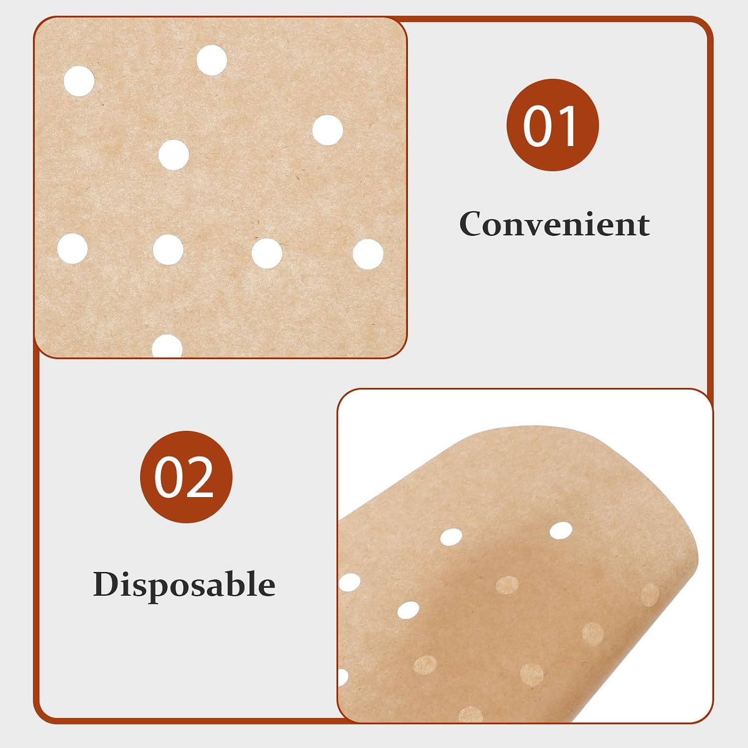 400pcs Air Fryer Parchment Liners - 6. 5" Square Disposable Baking Oil Paper - Non-stick Greaseproof Sheets for Home Cooking And Oven Streamer Pans