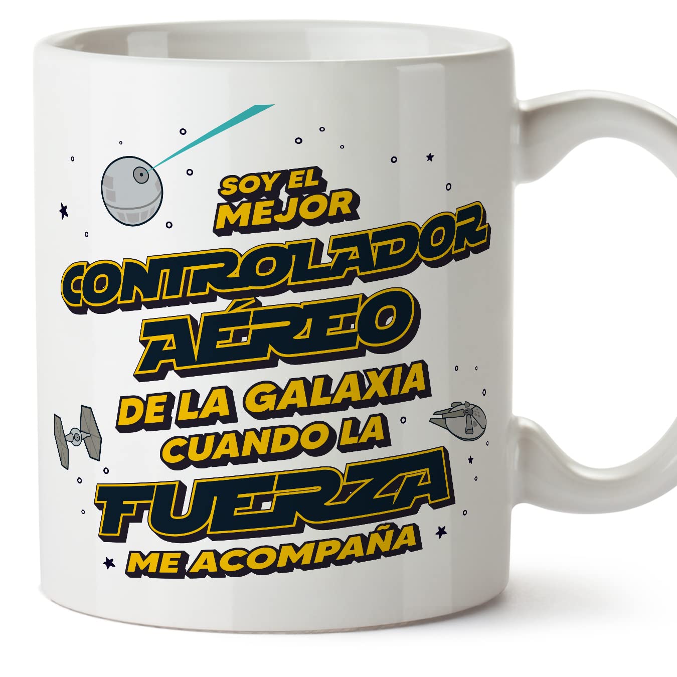 MUGFFINS Tazas para JEFE hombre - En Español - Mejor de la Galaxia Cuando Fuerza me Acompaña - 11 oz / 330 ml - Regalo original y divertido — view 424