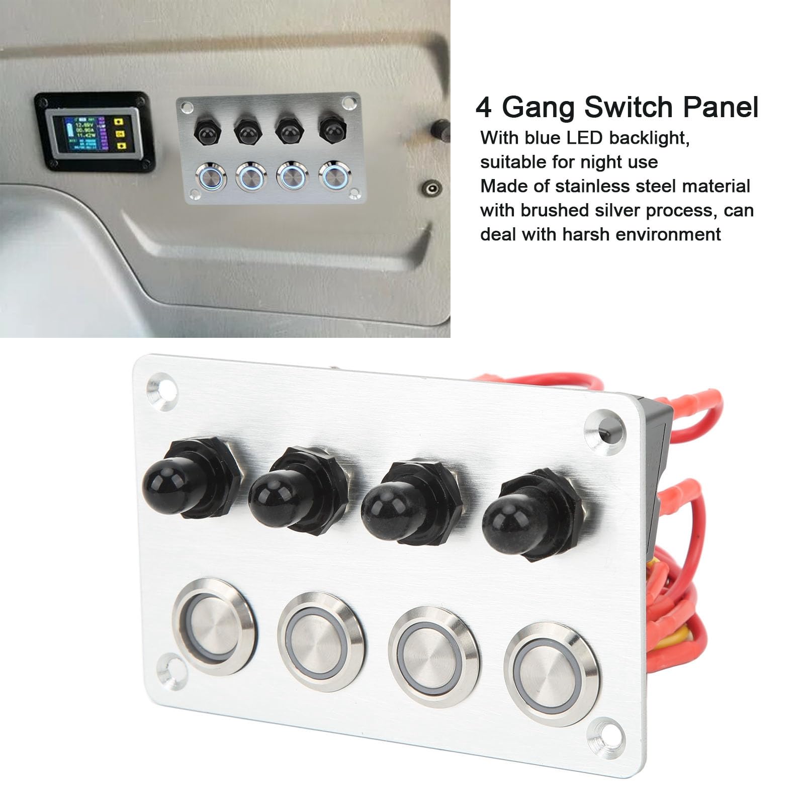 Pannello Interruttori KAOLALI 6 Gang - Con LED Blu, IP65, Per Camper, Auto E Barche - Foto 7