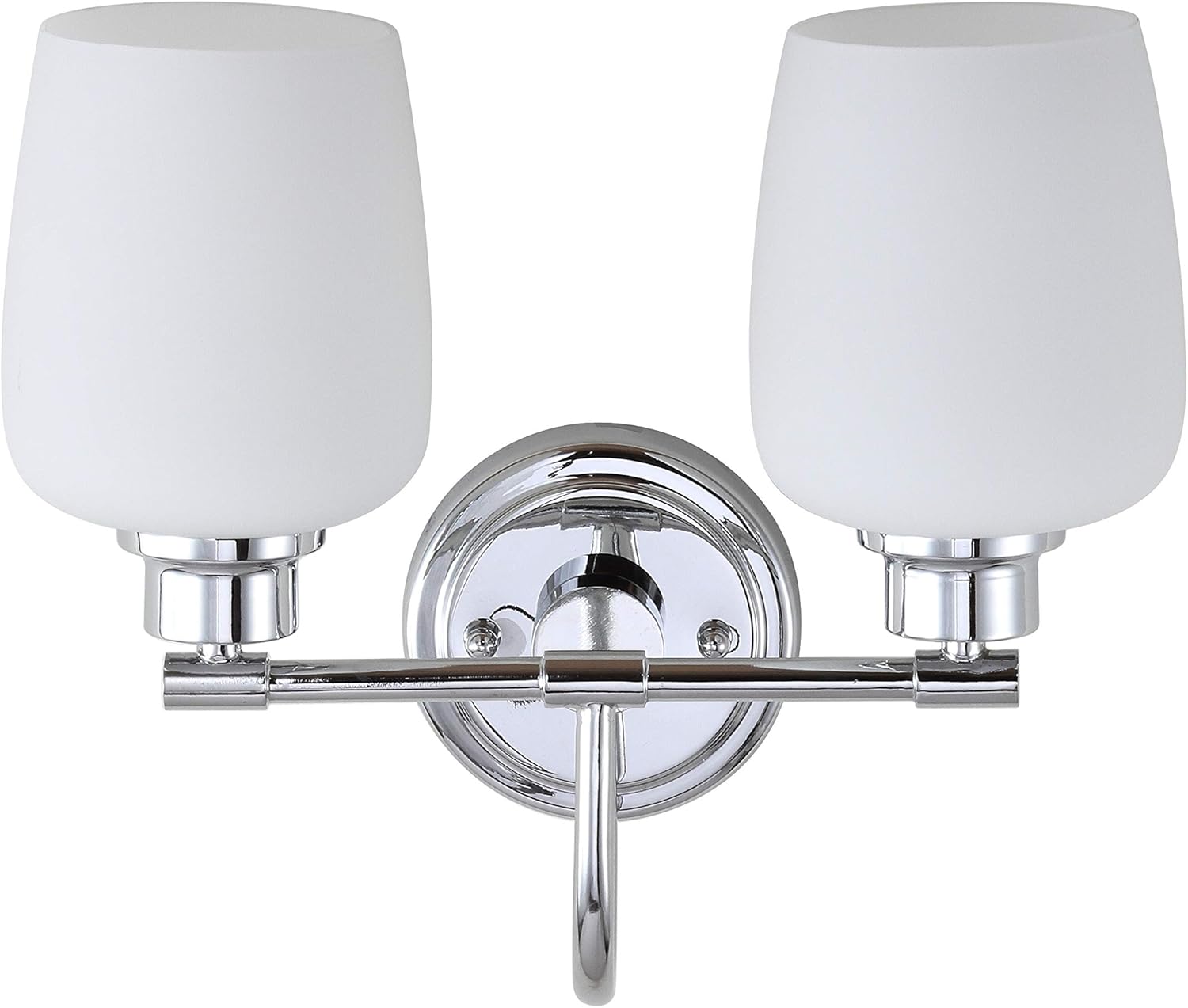 SAFAVIEH SCN4051A Rayden Chrome 2-Light Bathroom (LED Bulbs Included) Sconce