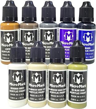 Micro-Mark US Army Armor/Infantry WW1-Vietnam Acrylic Paint, 9pc Set