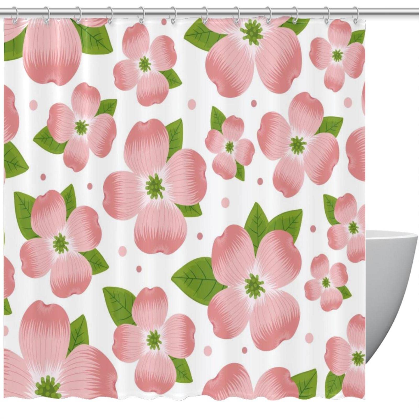 Rideau de douche motif floral Dogwood pour sublimer votre baignoire