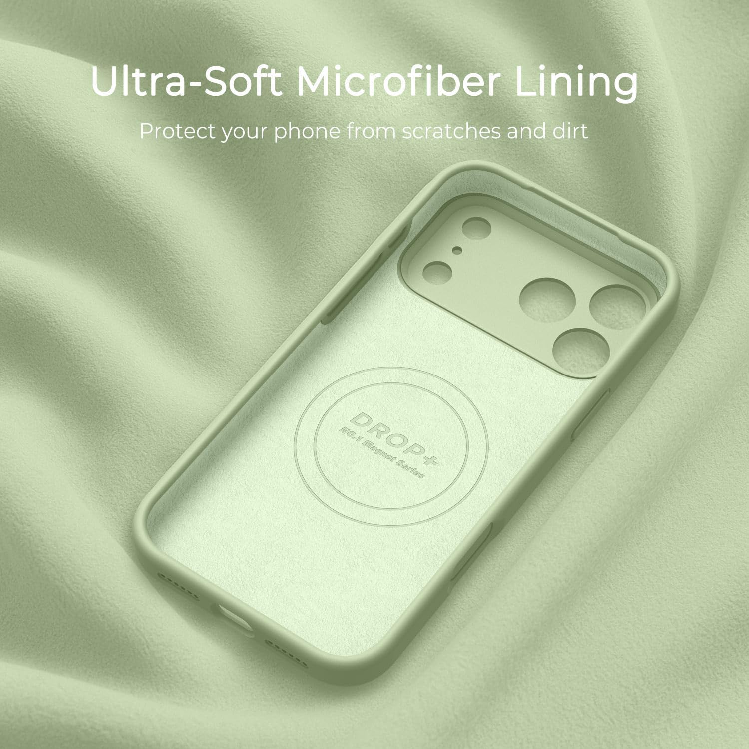 Ktele Magnetic for iPhone 17 Pro Max Case [Compatible with Magsafe] [Premium Silicone Satin-Smooth Touch] Slim Shockproof Anti-Scratch Microfiber Lining Case, 6.9 inch, Matcha