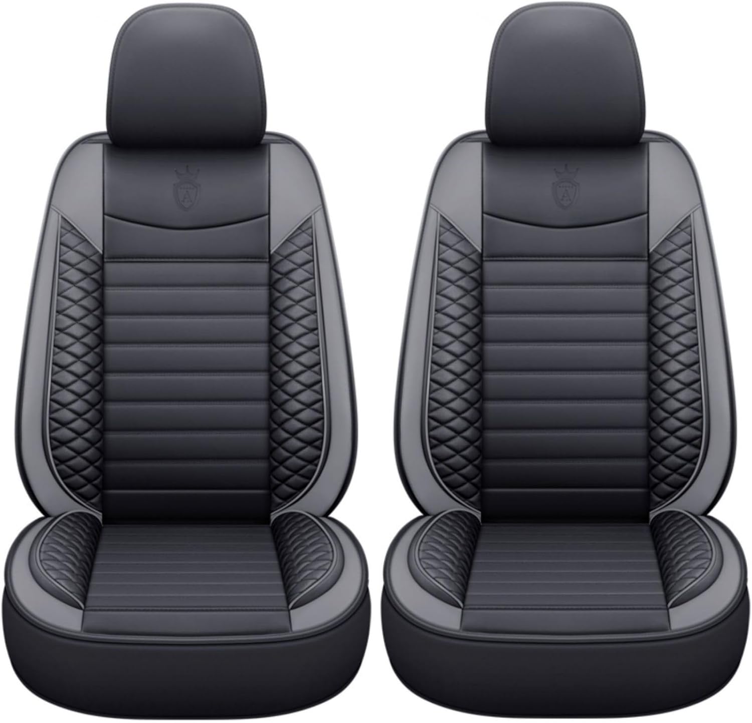 Custom Fit Waterproof Non-Slip PU Leather Car Seat Covers Set Compatible with Lexus IS350 IS250 2006-2023 Vehicle Seat Cushion Protector for Sedan SUV (Front 2 Seats,Black Grey)