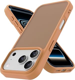 Matte Case for iPhone 17 Pro Max Case,Shockproof Protective Hard Back Slim Phone Case,Frosted Translucent Back Phone Cover, Anti-Fingerprint - Brown