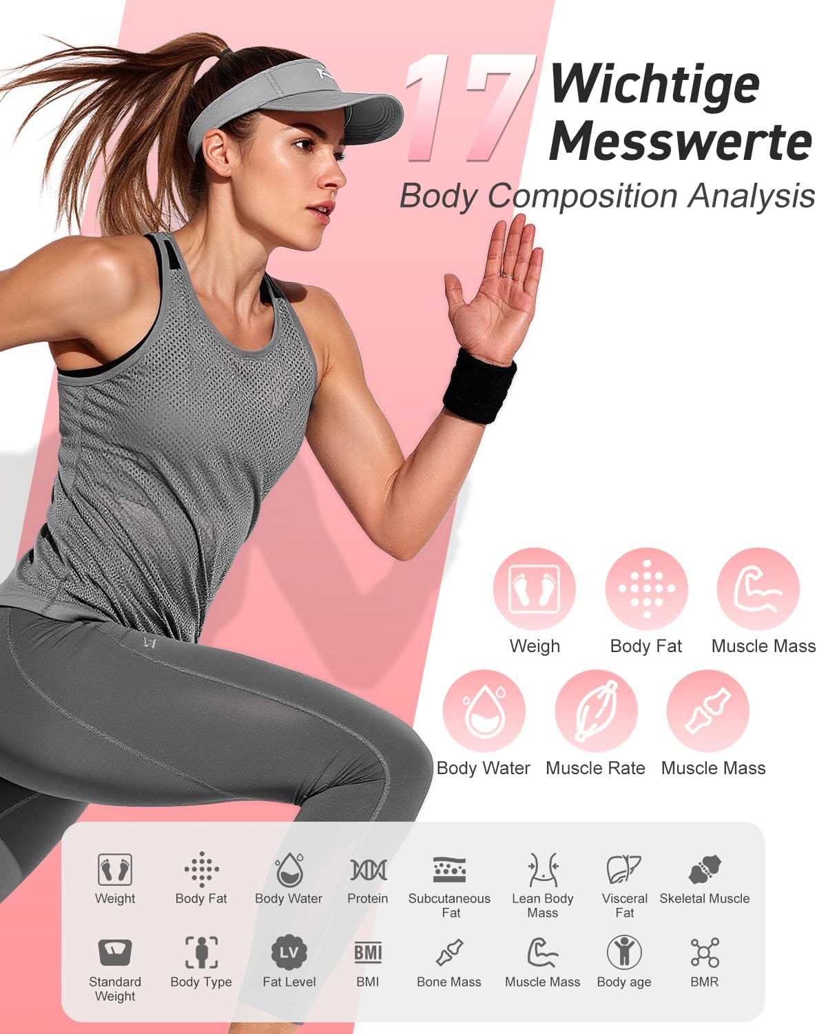 Smart Scale for Body Weight, Digital Bathroom Scale with BMI,