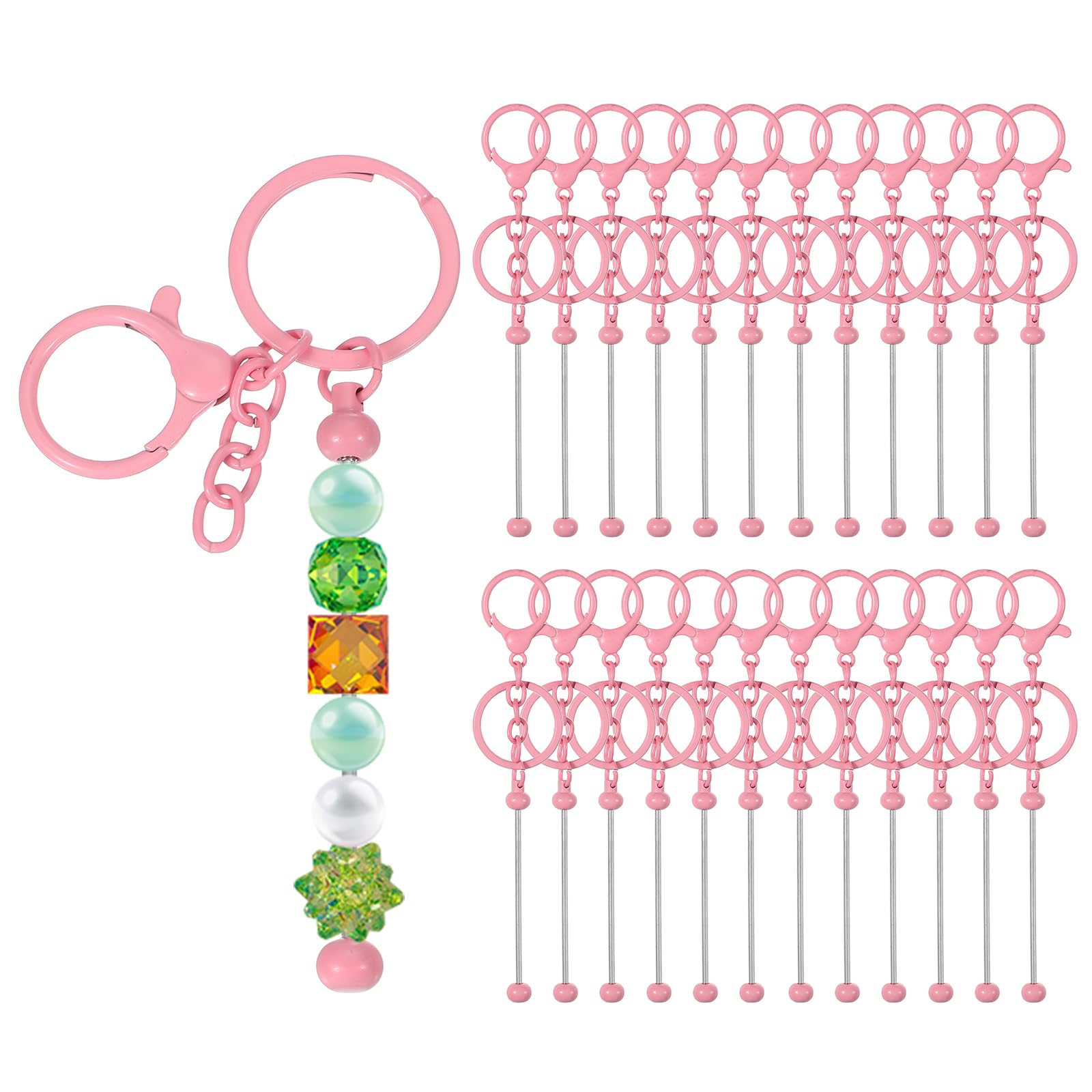 PATIKIL 24 Pcs Beadable Keychains Bars