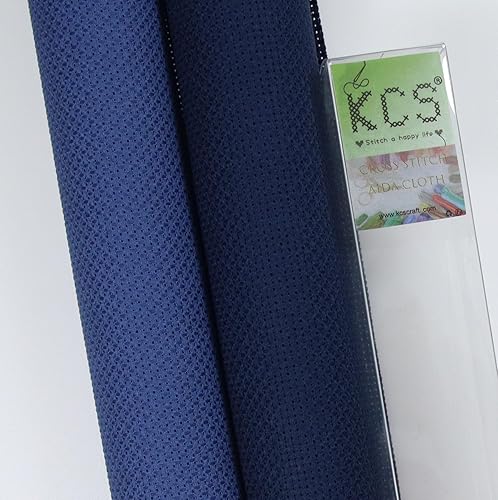 Miniatura 40 de KCS 2 piezas de tela de algodón Aida de punto de cruz contado de 15" x 18" para bordado (Lino, 14CT)