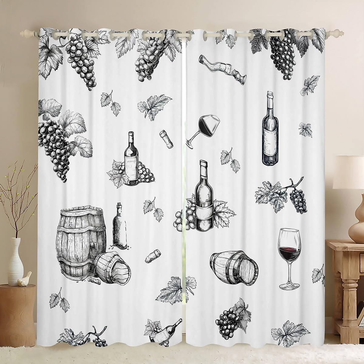 Manfei Fall Kids Blackout Curtain Autumn Pumpkin Sunflower Window Drapes for Boys Girls Teens, Football Cap Gloves Window Treatments, Grommet Top 2 Panel Set Bedroom Curtains, 42Wx90L inch