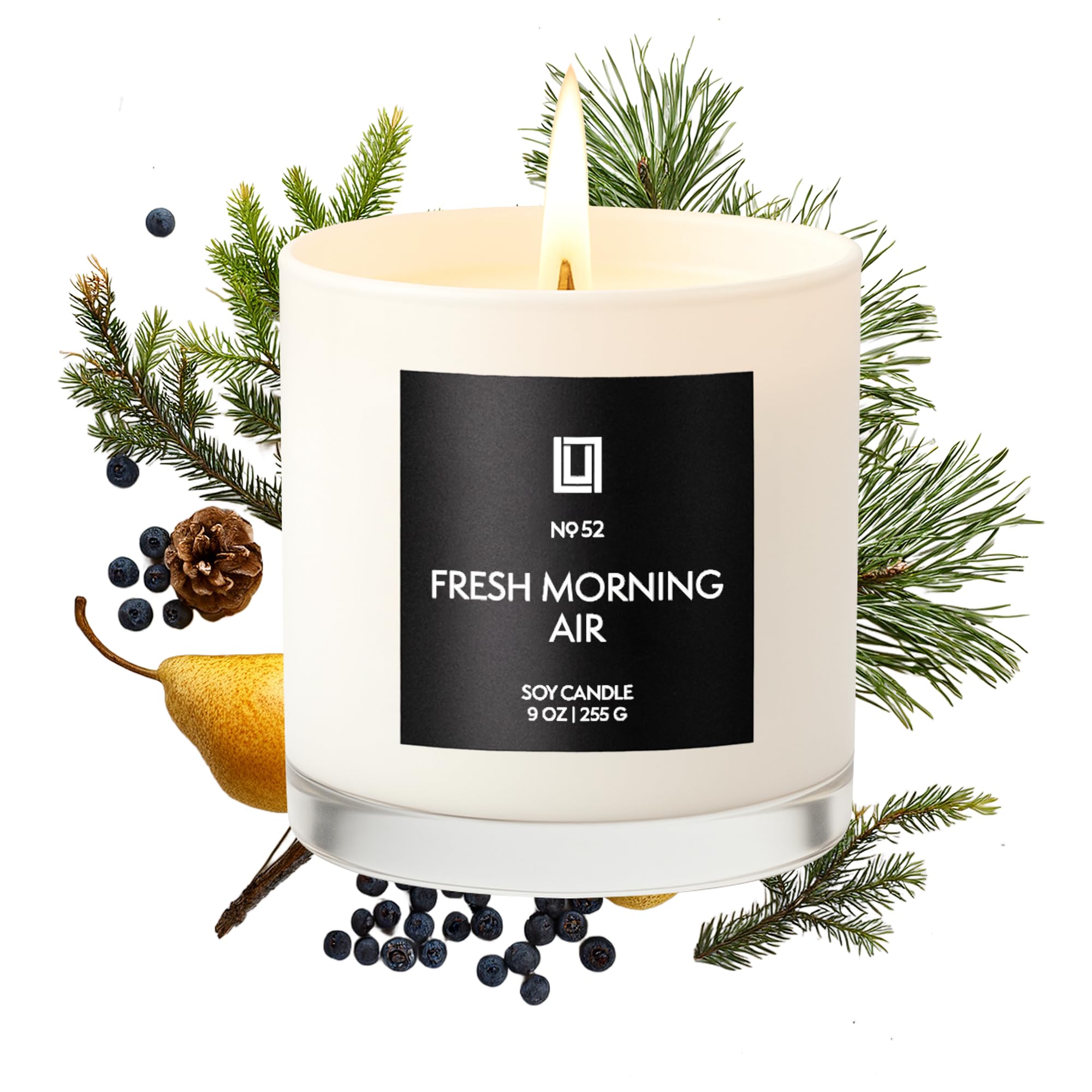 Lulu Candles Luksusowa świeca zapachowa w słoiku sojowym | ręcznie nalewana w USA | wysoce pachnąca i długotrwała (świeże poranne powietrze, 255 g)