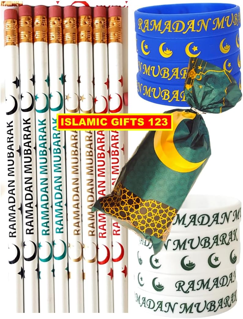 Ramadan Pencils[ 300 Pack ] Ramadan Favors Ramadan Wristbands Ramadan Party Pack Ramadan Eid Gift Muslim Gifts