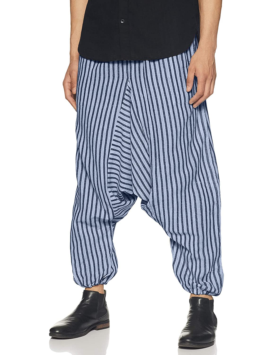 tinsie Men Women Summer Loose Baggy Hippie Boho Pure Cotton Aladdin Harem Pants High Waist Sport Pantsy Hippie Boho Pure Free Size(28-40 Waist)-picture-15