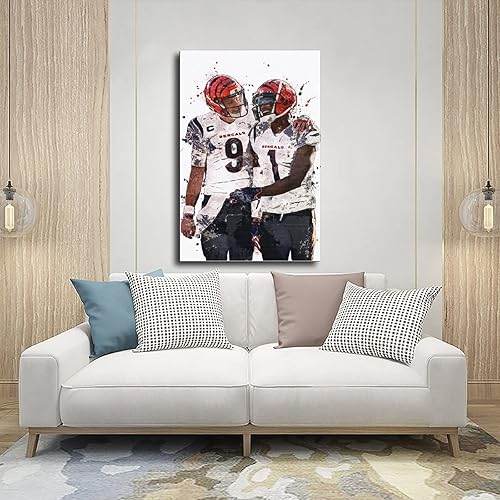Miniatura 5 de Póster de Joe Burrow, Ja'Marr Chase - Póster de fútbol americano, lienzo decorativo para pared, pintura para sala de estar, dormitorio, sin marco 12
